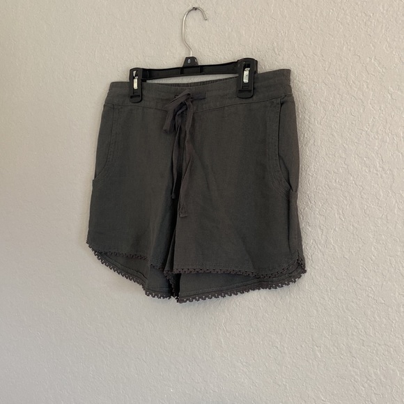 Grey part linen Calslon beluga shorts - Picture 2 of 9